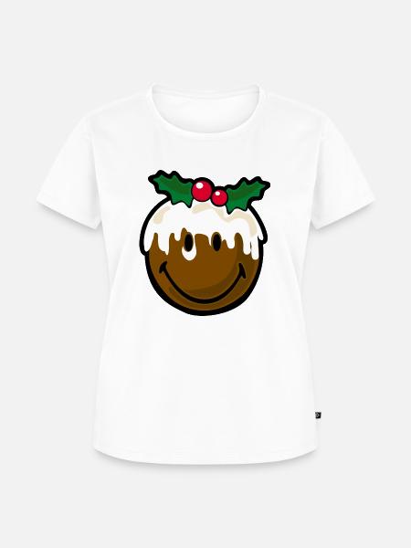 Smiley Christmas Cookie - Frauen Premium Bio T-Shirt - Weiß