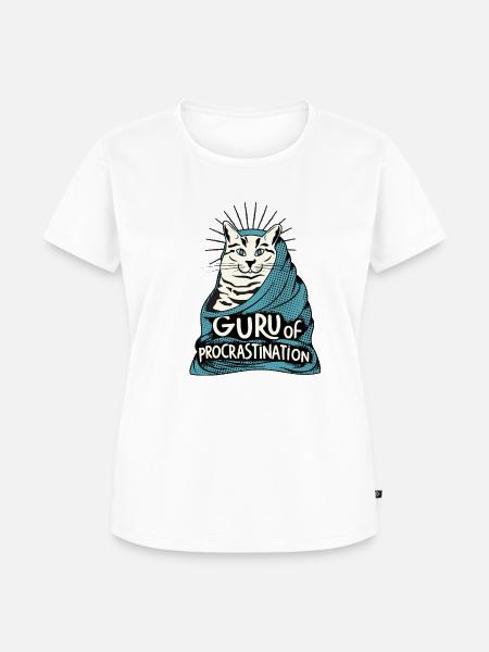 Procrastination cat - Frauen Premium Bio T-Shirt - Weiß