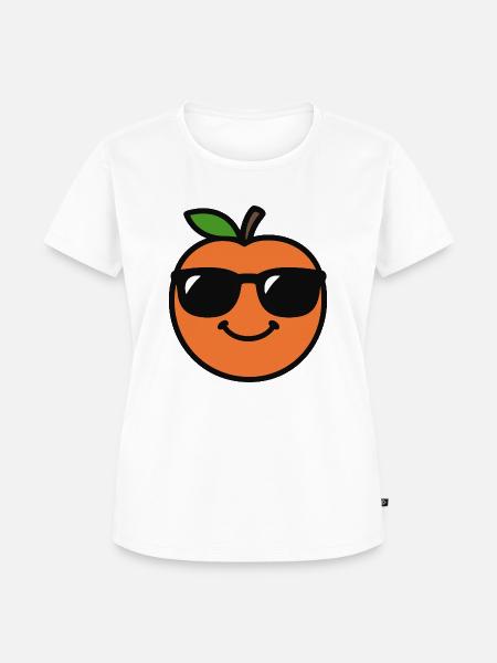 Orangenkopf - Frauen Premium Bio T-Shirt - Weiß