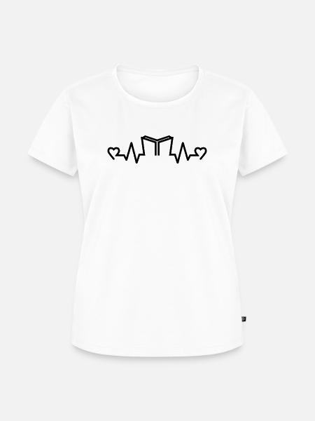 Herzfrequenz Buch Reader, Reader, Bücher - Frauen Premium Bio T-Shirt - Weiß