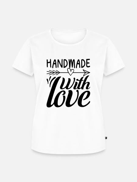 16 HANDMADE WITH LOVE - Frauen Premium Bio T-Shirt - Weiß