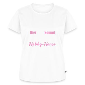 Weg da hier kommt ein Hobby Horse Girl - Frauen Premium Bio T-Shirt - Weiß - Vorne - AI Model Female 172 dark (172cm)