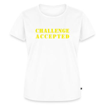 CHALLENGE ACCEPTED - Women's Premium Organic T-shirt - white - Front - AI Model Female 172 dark (172cm)