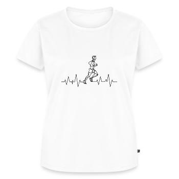 Läufer Herzschlag - Frauen Premium Bio T-Shirt - Weiß - Vorne - AI Model Female 172 dark (172cm)