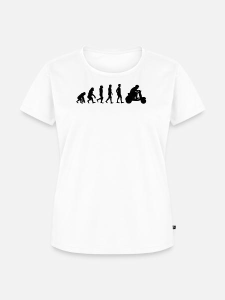 Evolution Rollerfahrer - Frauen Premium Bio T-Shirt - Weiß