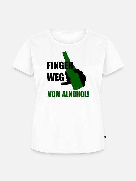 Finger weg vom Alkohol - Frauen Premium Bio T-Shirt - Weiß