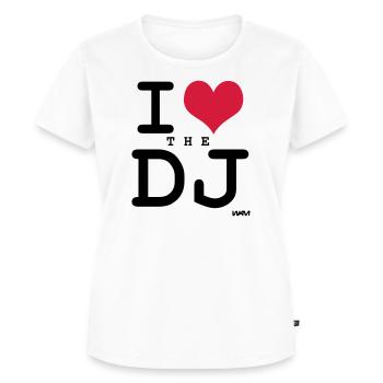 i love the dj by wam - Frauen Premium Bio T-Shirt - Weiß - Vorne - AI Model Female 172 dark (172cm)