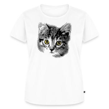 Katzenbaby mit gelben Augen - Frauen Premium Bio T-Shirt - Weiß - Vorne - AI Model Female 172 dark (172cm)