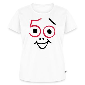 50 ans et toujours frais! - T-shirt Premium bio Femme - blanc - Devant - AI Model Female 172 dark (172cm)
