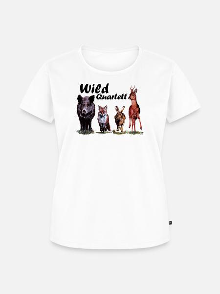 Wild-Quartett - Frauen Premium Bio T-Shirt - Weiß