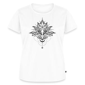 Lotus Lotusblume Mond Om Symbol Yoga - Frauen Premium Bio T-Shirt - Weiß - Vorne - AI Model Female 172 dark (172cm)