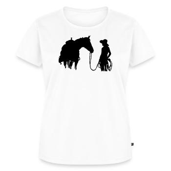 cheval et femme - T-shirt Premium bio Femme - blanc - Devant - AI Model Female 172 dark (172cm)
