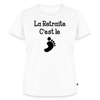 La Retraite c'est le pied ! - T-shirt Premium bio Femme - blanc - Devant - AI Model Female 172 dark (172cm)
