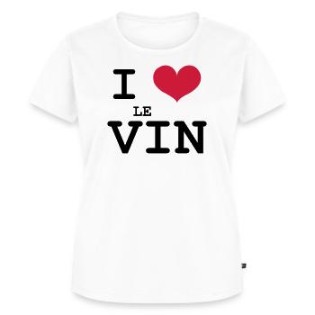 I Love le Vin - T-shirt Premium bio Femme - blanc - Devant - AI Model Female 172 dark (172cm)