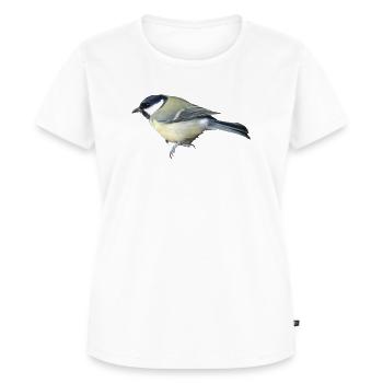 Vogel Kohlmeise - Frauen Premium Bio T-Shirt - Weiß - Vorne - AI Model Female 172 dark (172cm)