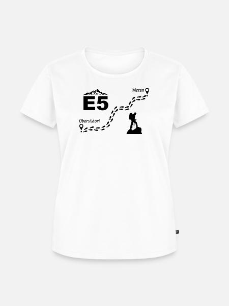 E5 Alpenüberquerung - Frauen Premium Bio T-Shirt - Weiß