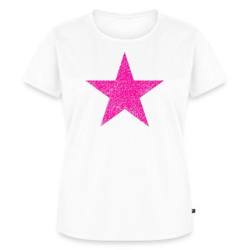 Pink Stern mit Textur - Frauen Premium Bio T-Shirt - Weiß - Vorne - AI Model Female 172 dark (172cm)