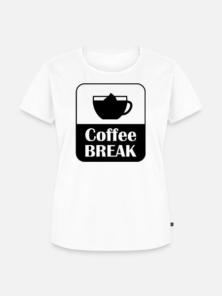 Coffee Break Pause Spruch Design - Frauen Premium Bio T-Shirt - Weiß