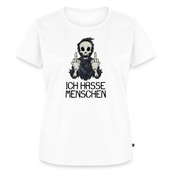 Ich hasse Menschen - Frauen Premium Bio T-Shirt - Weiß - Vorne - AI Model Female 172 dark (172cm)