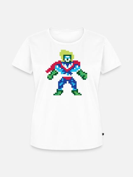 Pixel Art Superheld – Männlicher Held - Frauen Premium Bio T-Shirt - Weiß