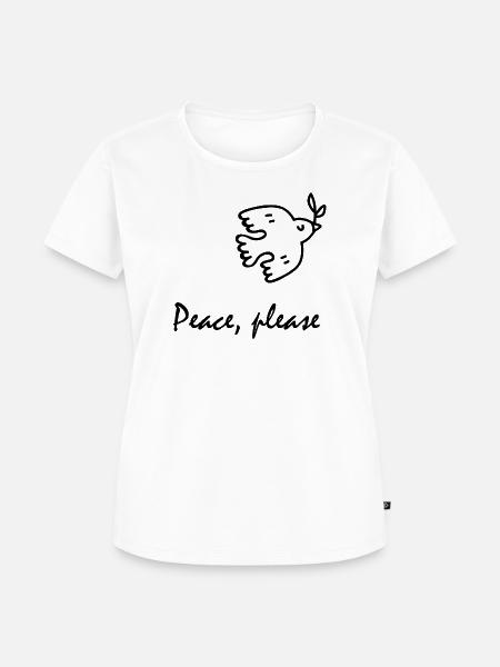 Peace, please, Friedenstaube - Frauen Premium Bio T-Shirt - Weiß