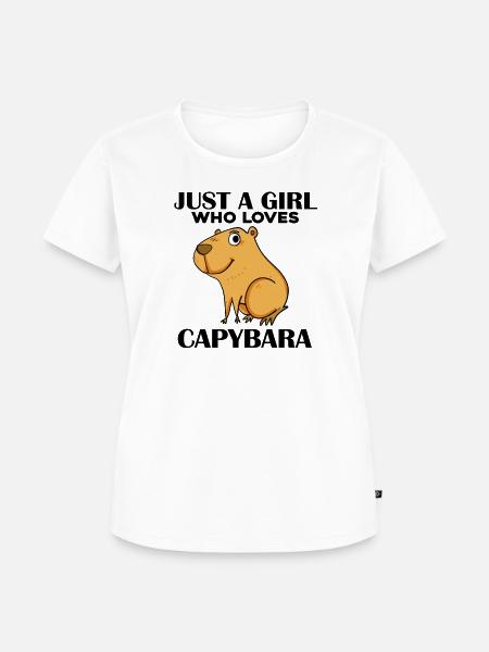 Capybara Mädchen Spruch - Frauen Premium Bio T-Shirt - Weiß