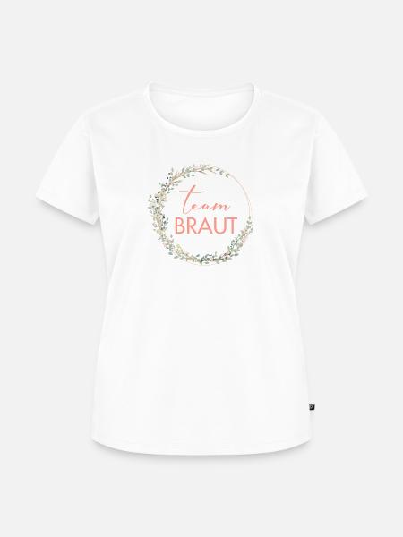 Kranz Team Braut personalisierbar - Frauen Premium Bio T-Shirt - Weiß