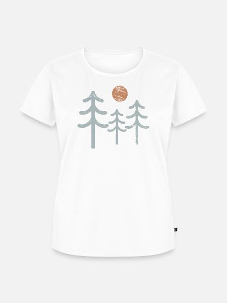 Sonnenbeschienene Kiefern-Silhouette - Frauen Premium Bio T-Shirt - Weiß