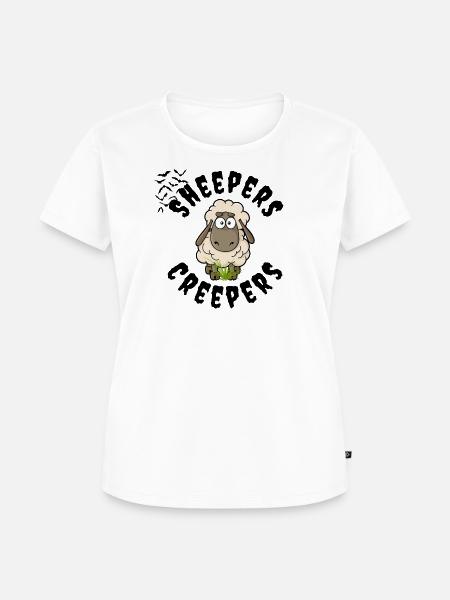 Schäfchen, Sheepers Creepers, Gruseliges Schäfchen - Frauen Premium Bio T-Shirt - Weiß