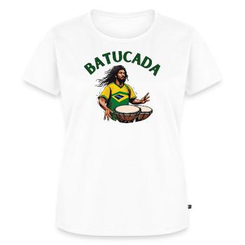Batucada, joueur de batucada, percussion - T-shirt Premium bio Femme - blanc - Devant - AI Model Female 172 dark (172cm)