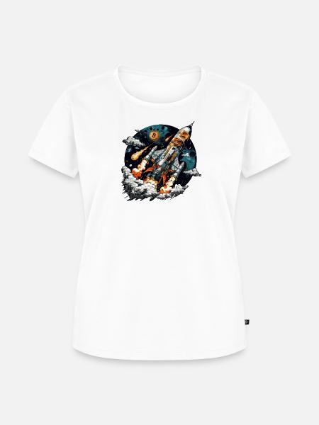 To the Moon - Frauen Premium Bio T-Shirt - Weiß