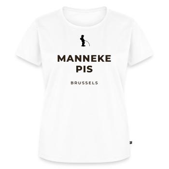 Manneken Piss Bruxelles - T-shirt Premium bio Femme - blanc - Devant - AI Model Female 172 dark (172cm)