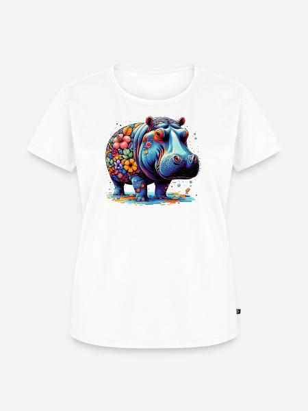Nilpferd - Frauen Premium Bio T-Shirt - Weiß