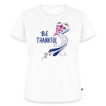 be thankful - Frauen Premium Bio T-Shirt - Weiß - Vorne - AI Model Female 172 dark (172cm)