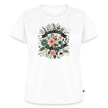 Life is a journey not a destination - Frauen Premium Bio T-Shirt - Weiß - Vorne - AI Model Female 172 dark (172cm)