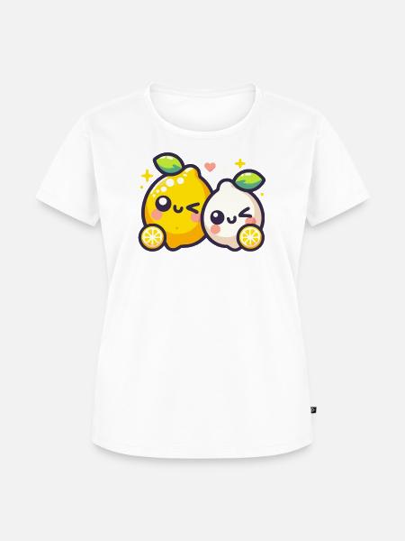 Süßes Zitronen Design - Frauen Premium Bio T-Shirt - Weiß