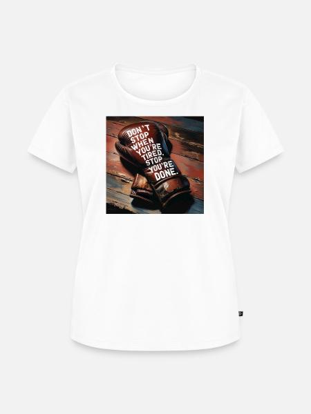 Kampfgeist auf Boxhandschuh - Frauen Premium Bio T-Shirt - Weiß