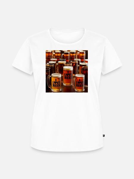 Bierliebe im Glas - Frauen Premium Bio T-Shirt - Weiß