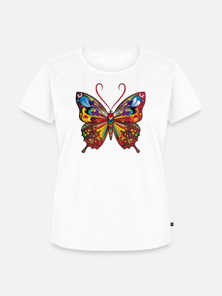 Der bunte Schmetterling - Frauen Premium Bio T-Shirt - Weiß