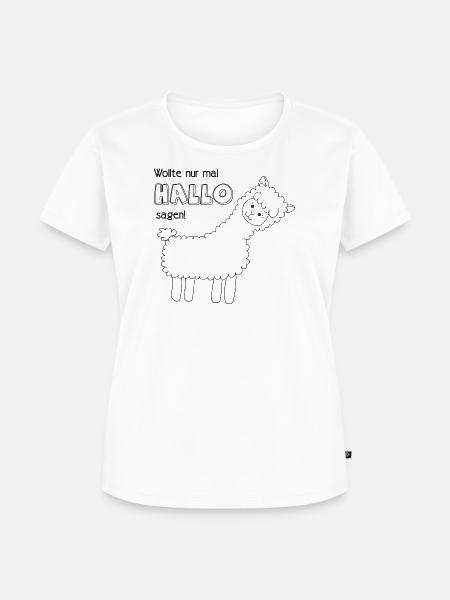 Kleiner Alpaka-Gruß - Frauen Premium Bio T-Shirt - Weiß