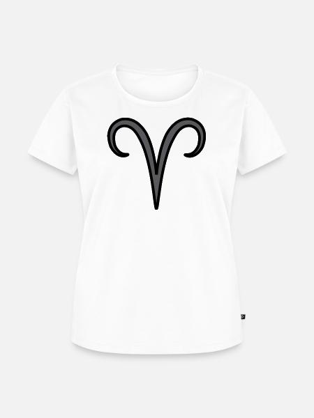 Widder Sternzeichen Symbol Schwarz & Grau - Frauen Premium Bio T-Shirt - Weiß