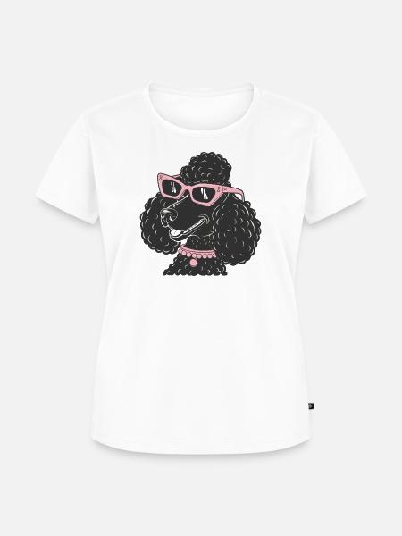 Lustiger Pudel - Frauen Premium Bio T-Shirt - Weiß