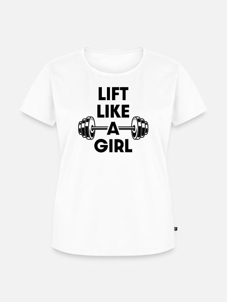 Heben Sie wie ein Mädchen - Frauen Premium Bio T-Shirt - Weiß