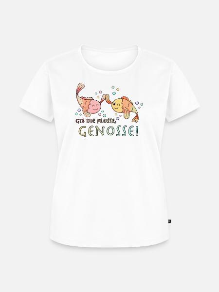 Gib die Flosse Genosse Fisch! - Frauen Premium Bio T-Shirt - Weiß