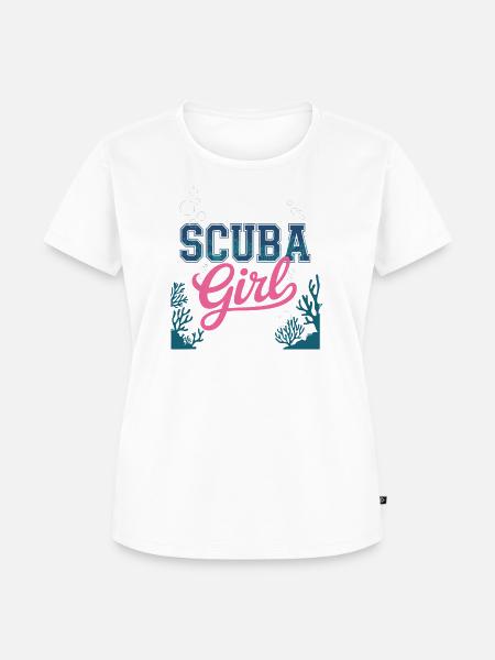 Scuba Girl Tauch-Design - Frauen Premium Bio T-Shirt - Weiß