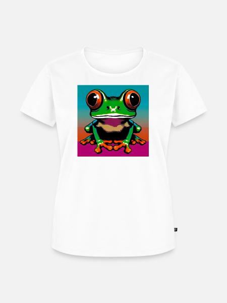 Frosch - Frauen Premium Bio T-Shirt - Weiß