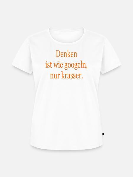 Denken - Frauen Premium Bio T-Shirt - Weiß