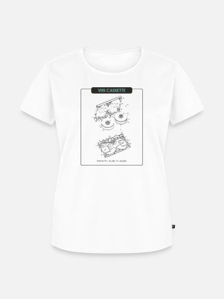 Retro Sketch VHS Kassette - Frauen Premium Bio T-Shirt - Weiß