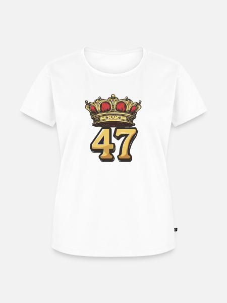 47 Zahl Krone - Frauen Premium Bio T-Shirt - Weiß