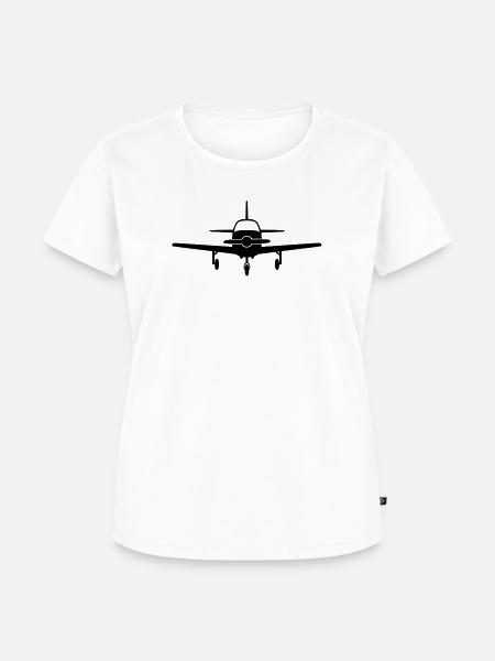 Frontale Flugzeug Silhouette - Frauen Premium Bio T-Shirt - Weiß